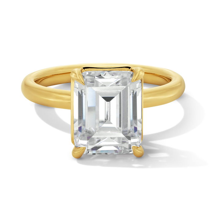 High Polished Round Edge Solitaire Engagement Setting In Yellow Gold 14K