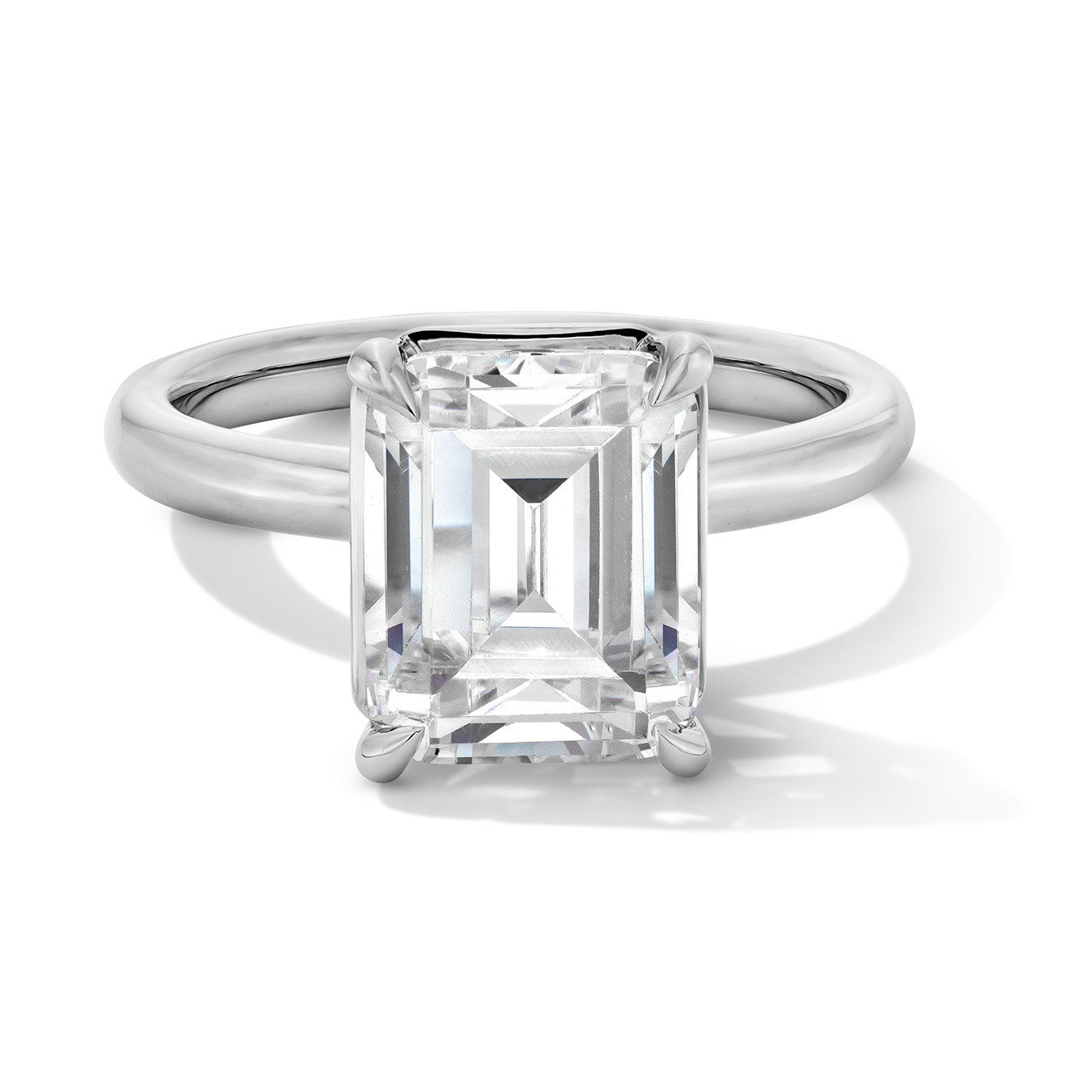 High Polished Round Edge Solitaire Engagement Setting 0
