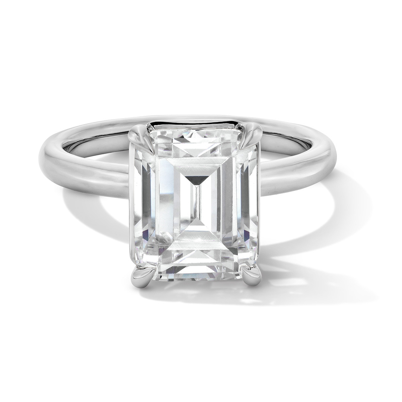 High Polished Round Edge Solitaire Engagement Setting 0