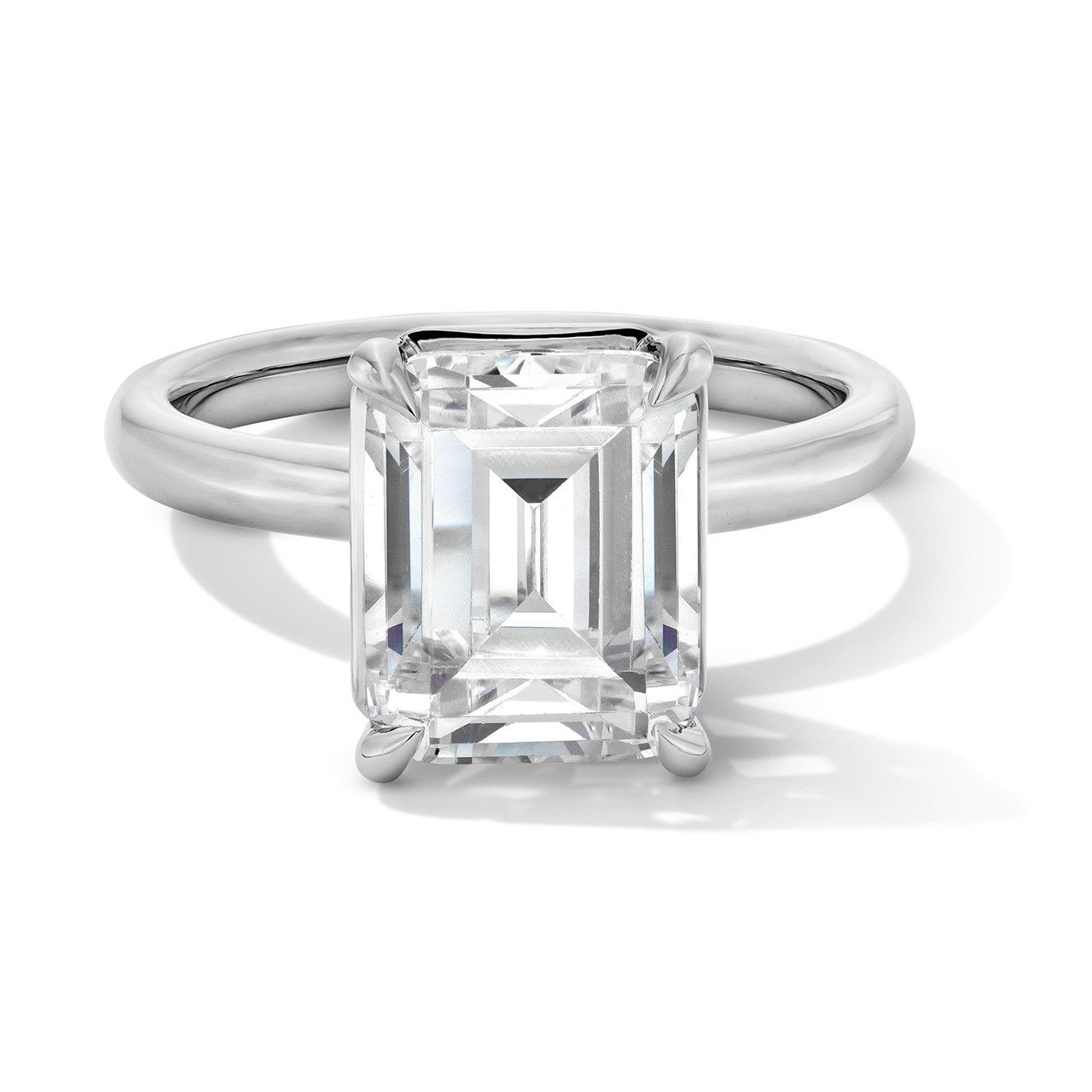 High Polished Round Edge Solitaire Engagement Setting 0