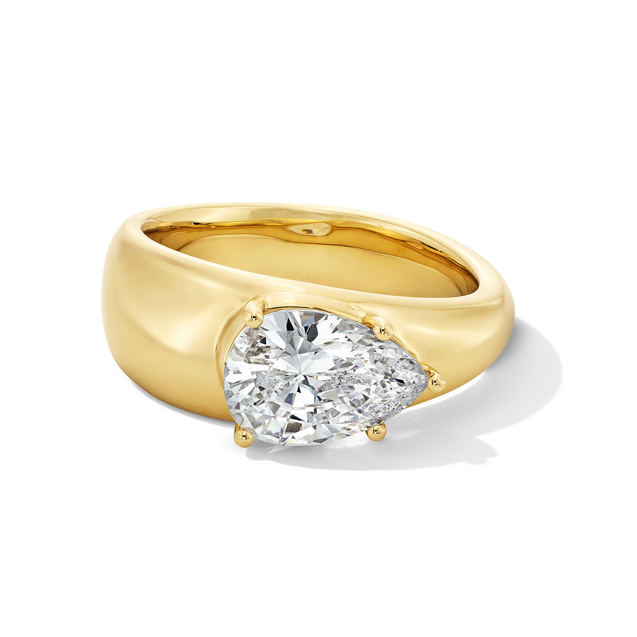 Solitaire High Polished Wide Band Engagement Setting 0