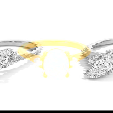 Three Stone Knife Edge Beadset Engagement Setting 2