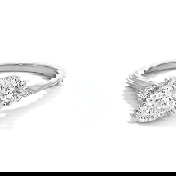 Three Stone Knife Edge Beadset Engagement Setting 0