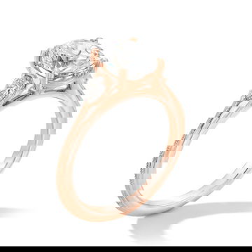 Three Stone Knife Edge Beadset Engagement Setting 6