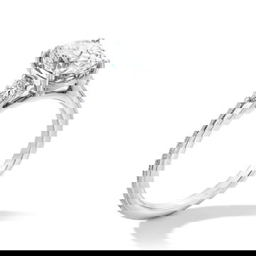 Three Stone Knife Edge Beadset Engagement Setting 5