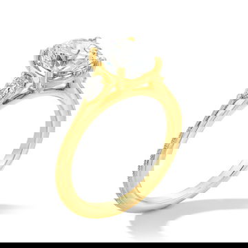 Three Stone Knife Edge Beadset Engagement Setting 7