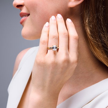 Flush Set Diamond Engagement Setting In Yellow Gold 14K