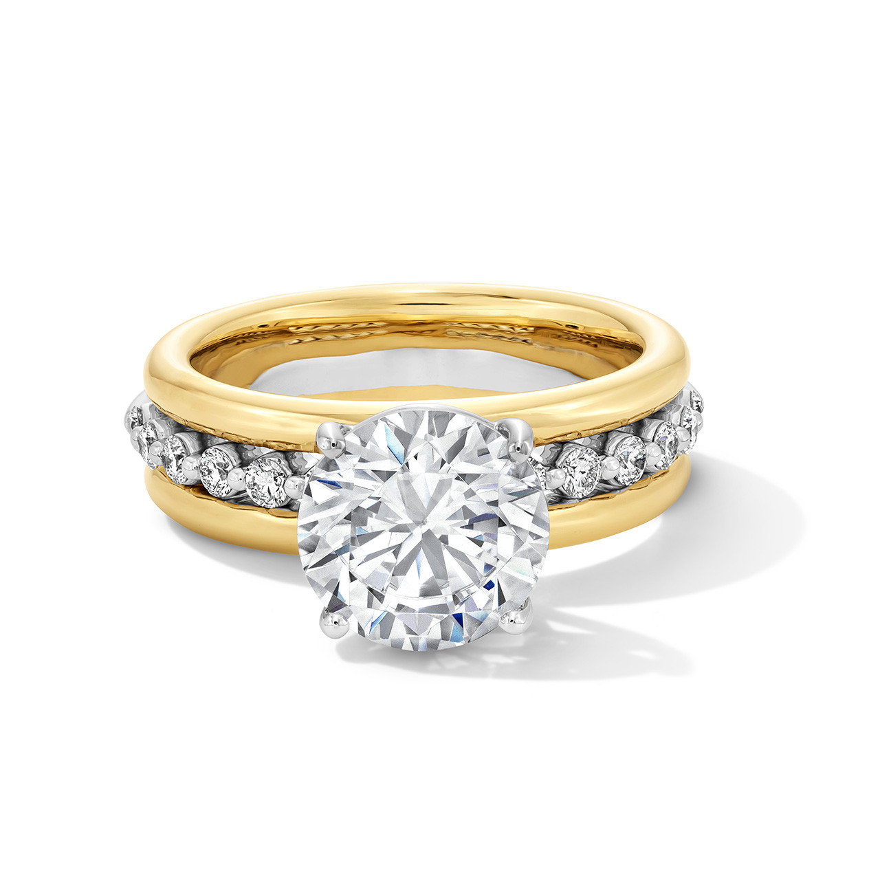 Three Row Two Tone Diamond Engagement Setting 0