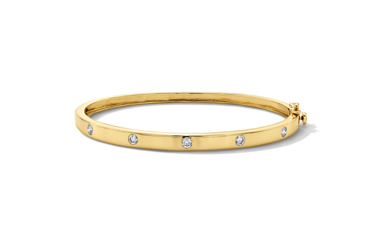 Etoile Bezel Diamond Bangle Bracelet 0