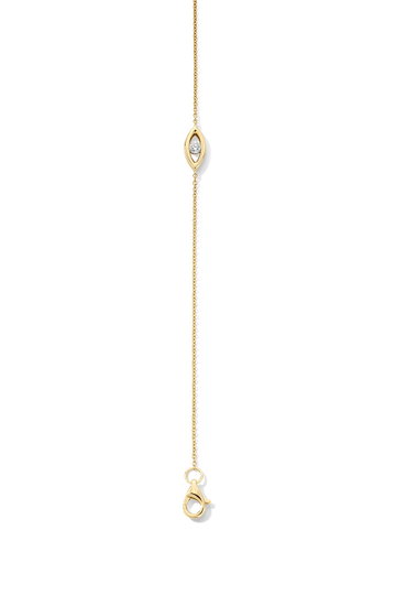Diamond Evil Eye Bracelet In Solid 14K Yellow Gold