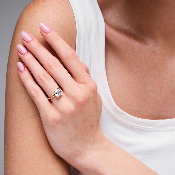 Solitaire Claw Prong Engagement Setting by C. Gonshor In Yellow Gold 14K