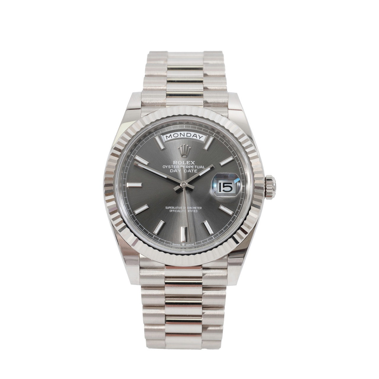 Rolex Day-Date 40 Slate Dial Watch | White Gold 0