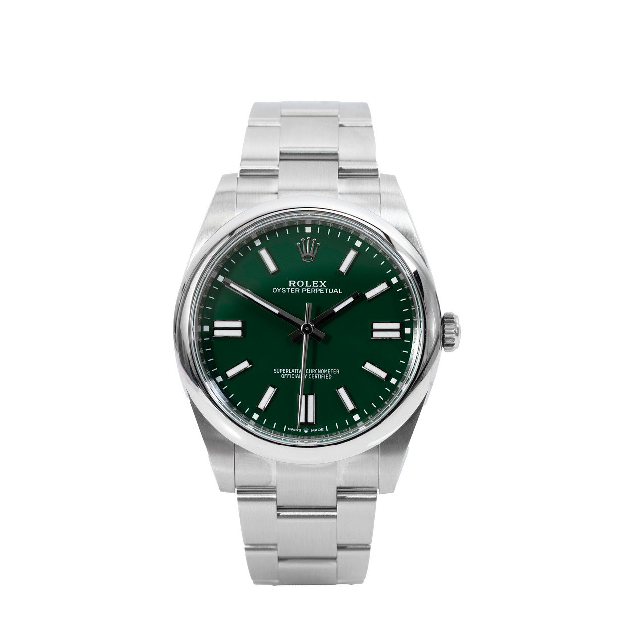 Rolex Oyster Perpetual 41 Green Dial Watch | Oystersteel 0
