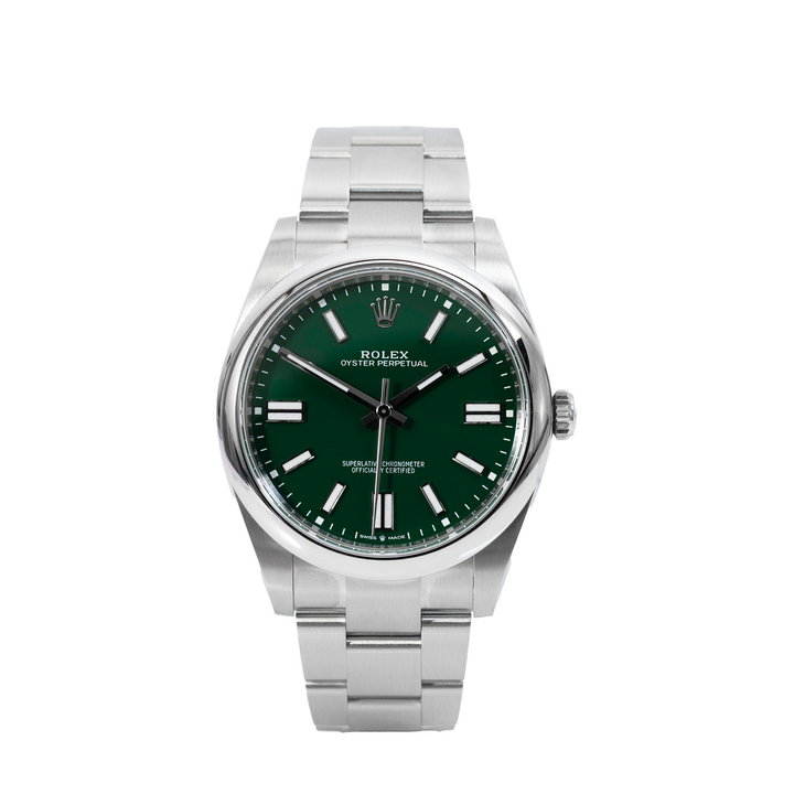 Rolex Oyster Perpetual 41 Green Dial Watch | Oystersteel