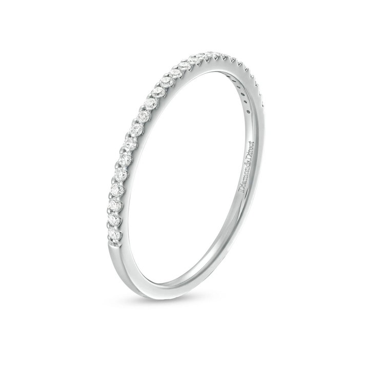Essential Diamond Halfway Wedding Band In White Gold 14K