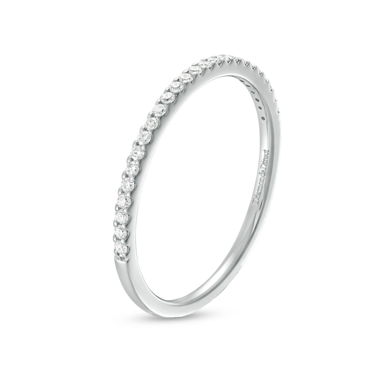 Essential Diamond Halfway Wedding Band In White Gold 14K 1