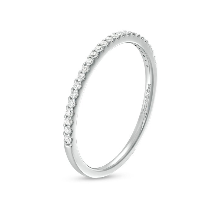 Essential Diamond Halfway Wedding Band In White Gold 14K