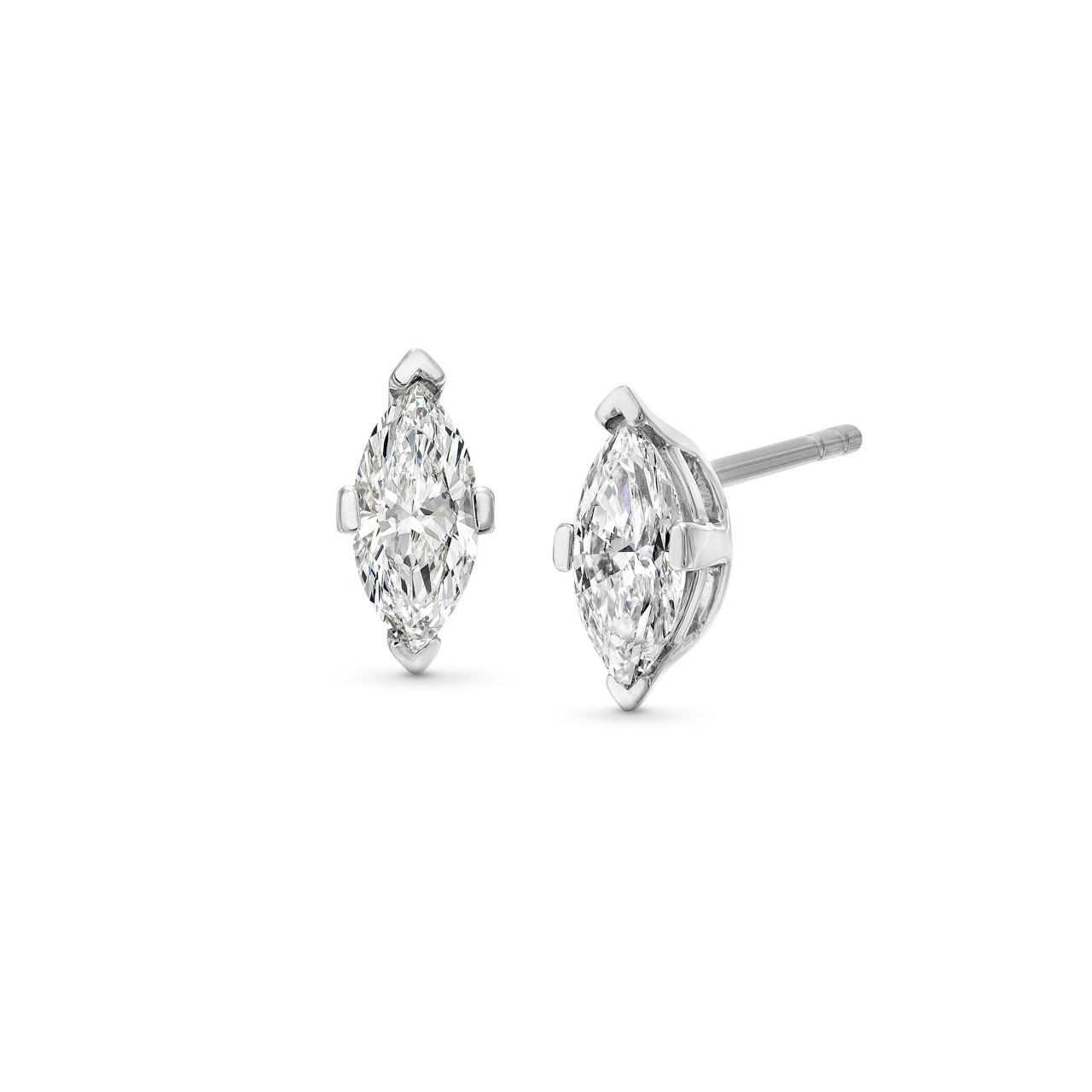 Marquise Diamond Stud Earrings 0
