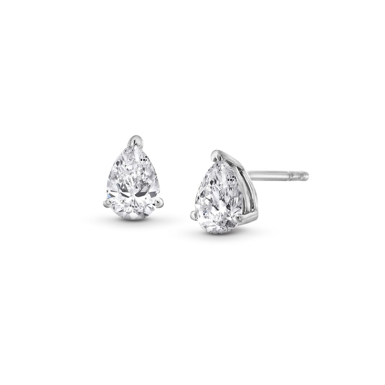 Pear-Shaped Diamond Stud Earrings 0