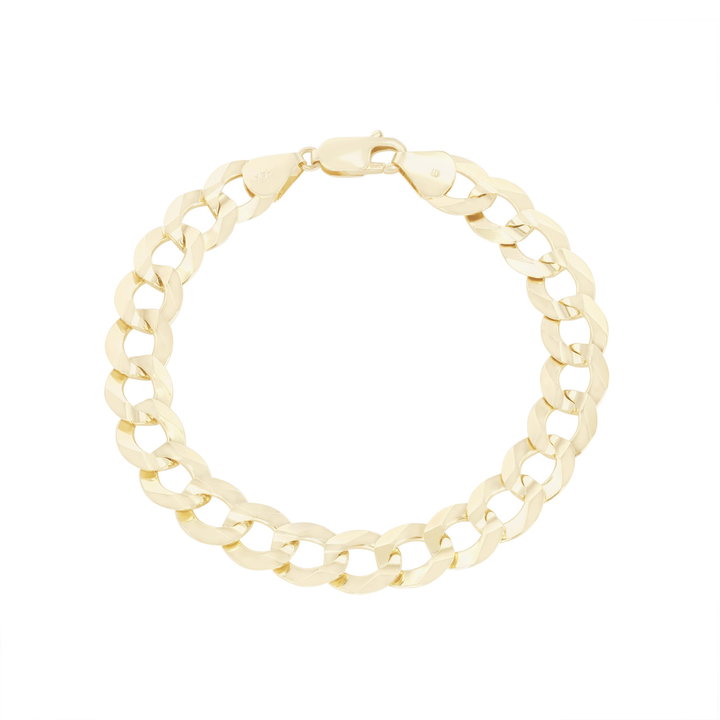 8.75 Inch Cuban Link Chain Bracelet In Solid 14K Yellow Gold
