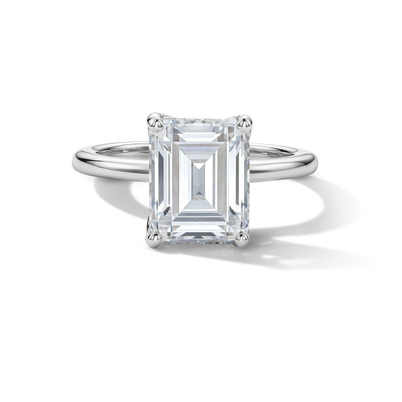 Tulip Prong Solitaire Hidden Halo Engagement Setting by Adorette 0