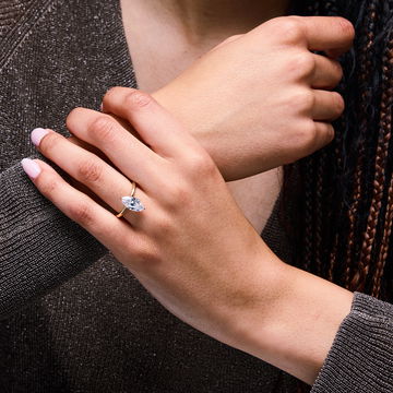 Tulip Prong Solitaire Hidden Halo Engagement Setting by Adorette In Yellow Gold 14K
