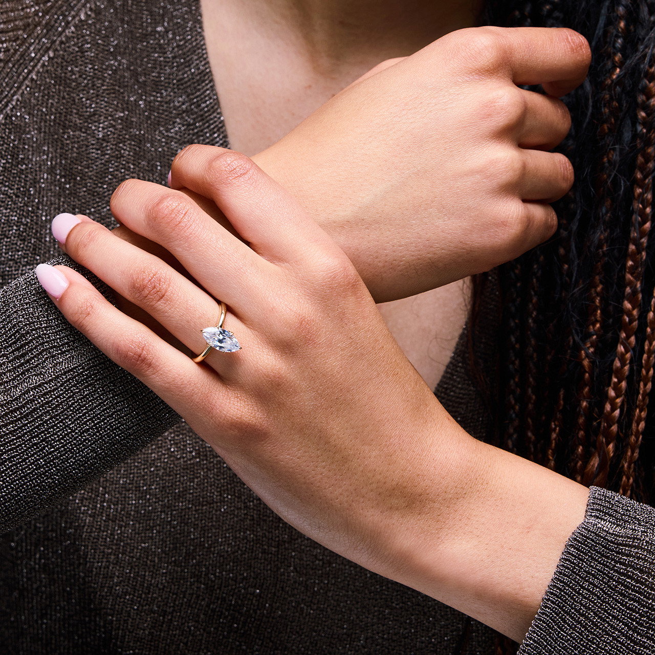 Tulip Prong Solitaire Hidden Halo Engagement Setting by Adorette