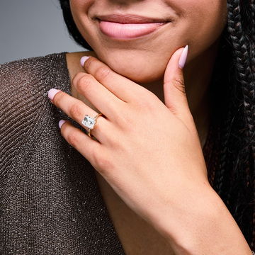 Tulip Prong Solitaire Hidden Halo Engagement Setting by Adorette In Yellow Gold 14K