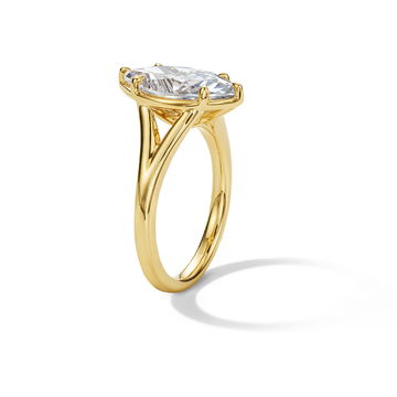 Solitaire Split Shank Six Prong Engagement Setting By Adorette In Yellow Gold 14K
