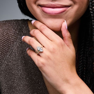 Solitaire Split Shank Six Prong Engagement Setting By Adorette In Yellow Gold 14K