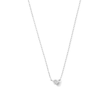 Diamond Solitaire Necklace In White Gold 18K