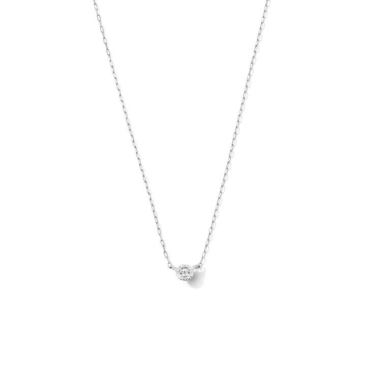 Diamond Solitaire Necklace In White Gold 18K