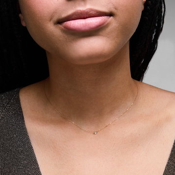 Diamond Solitaire Necklace In White Gold 18K