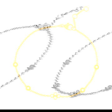 Milgrain Bezel Diamond Station Bracelet 0