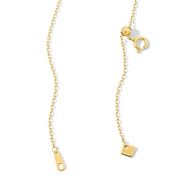 Bezel Diamond "Y" Lariat Necklace In Yellow Gold 18K