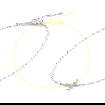 Sideways Cross Diamond Bracelet 0