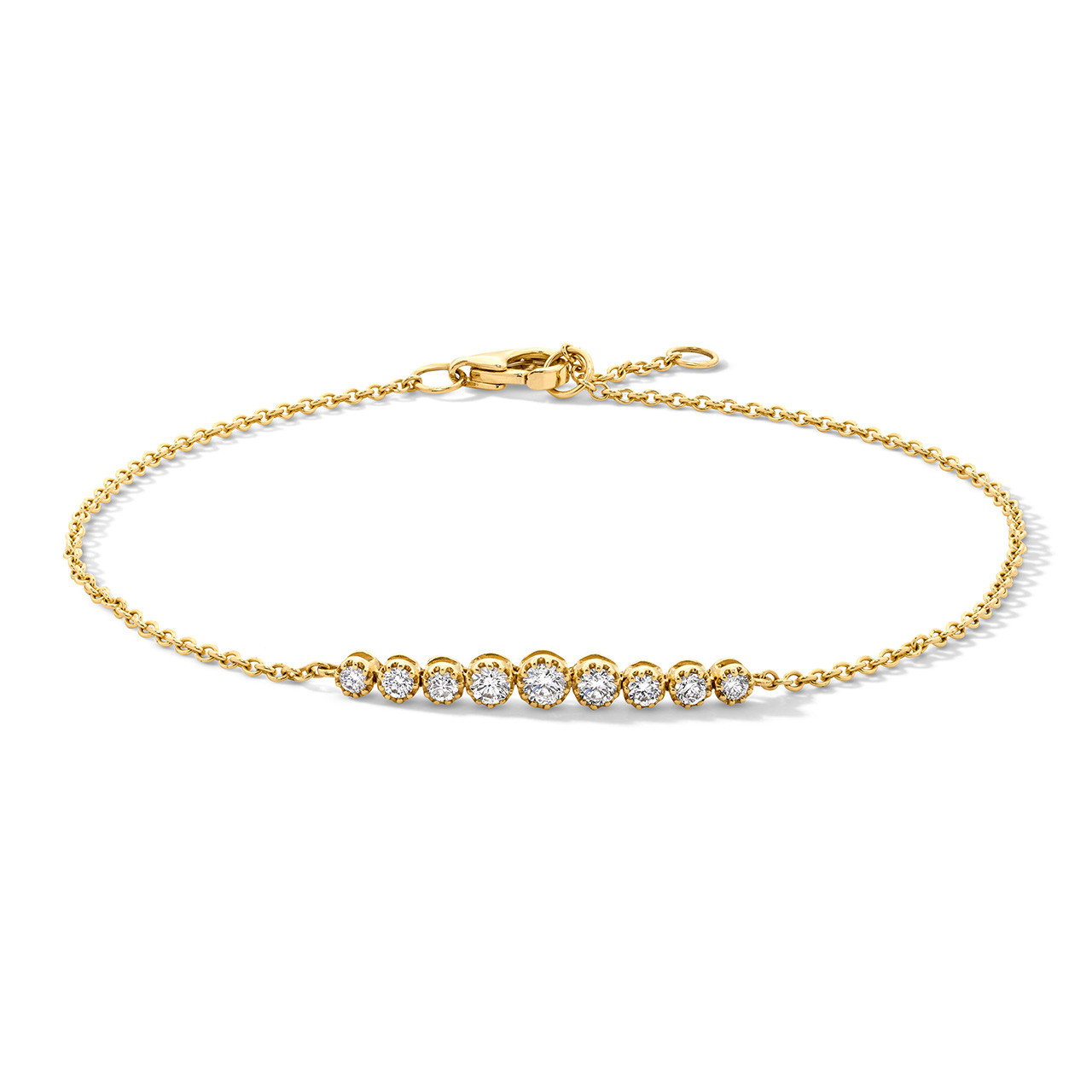 Graduated Milgrain Bezel Diamond Bracelet
