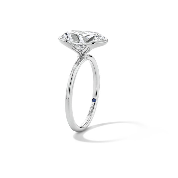 Half Bezel Solitaire Diamond Engagement Setting In White Gold 14K