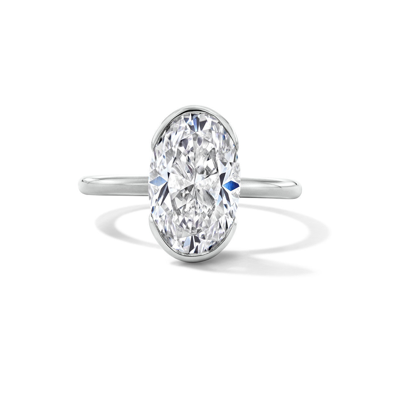 Half Bezel Solitaire Diamond Engagement Setting 0