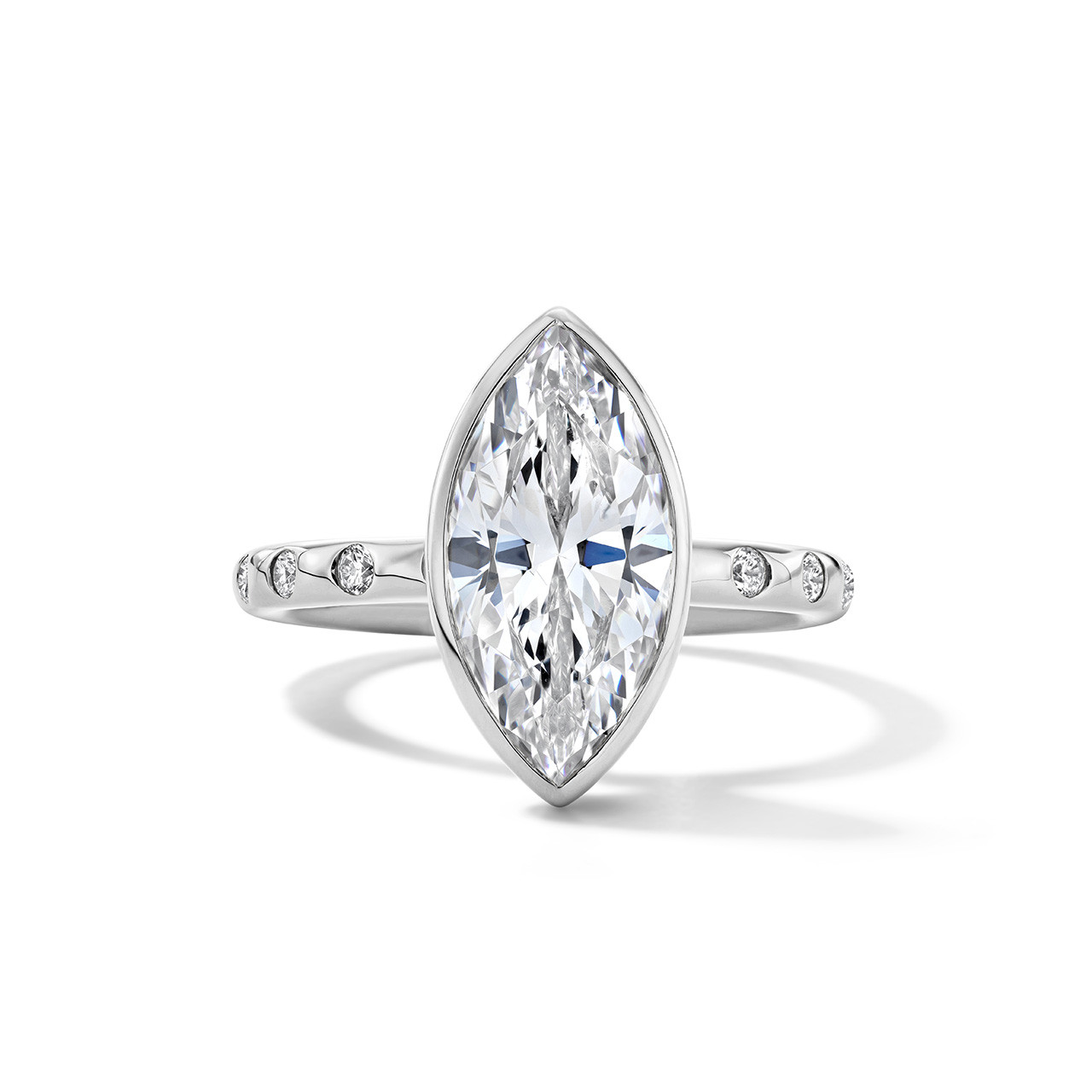 Bezel Scattered Diamond Engagement Setting 0