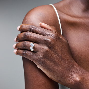 Toi et Moi East-West Diamond Engagement Setting In White Gold 14K