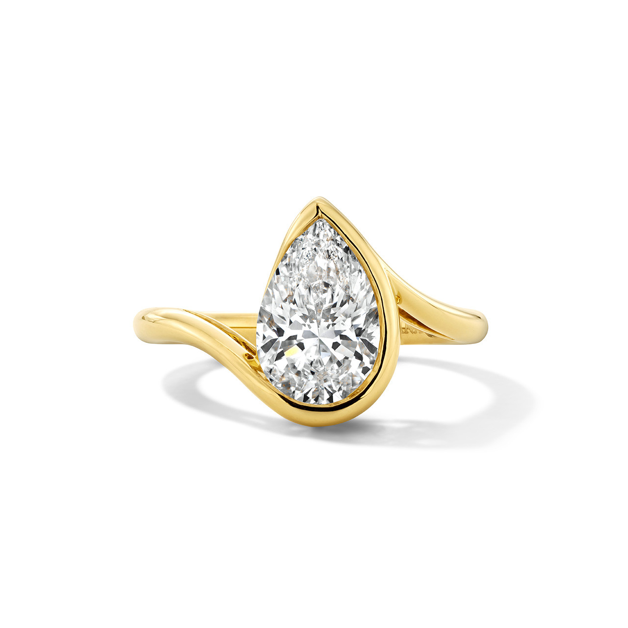 Solitaire Bezel Diamond Split-Shank Twist Engagement Setting 0