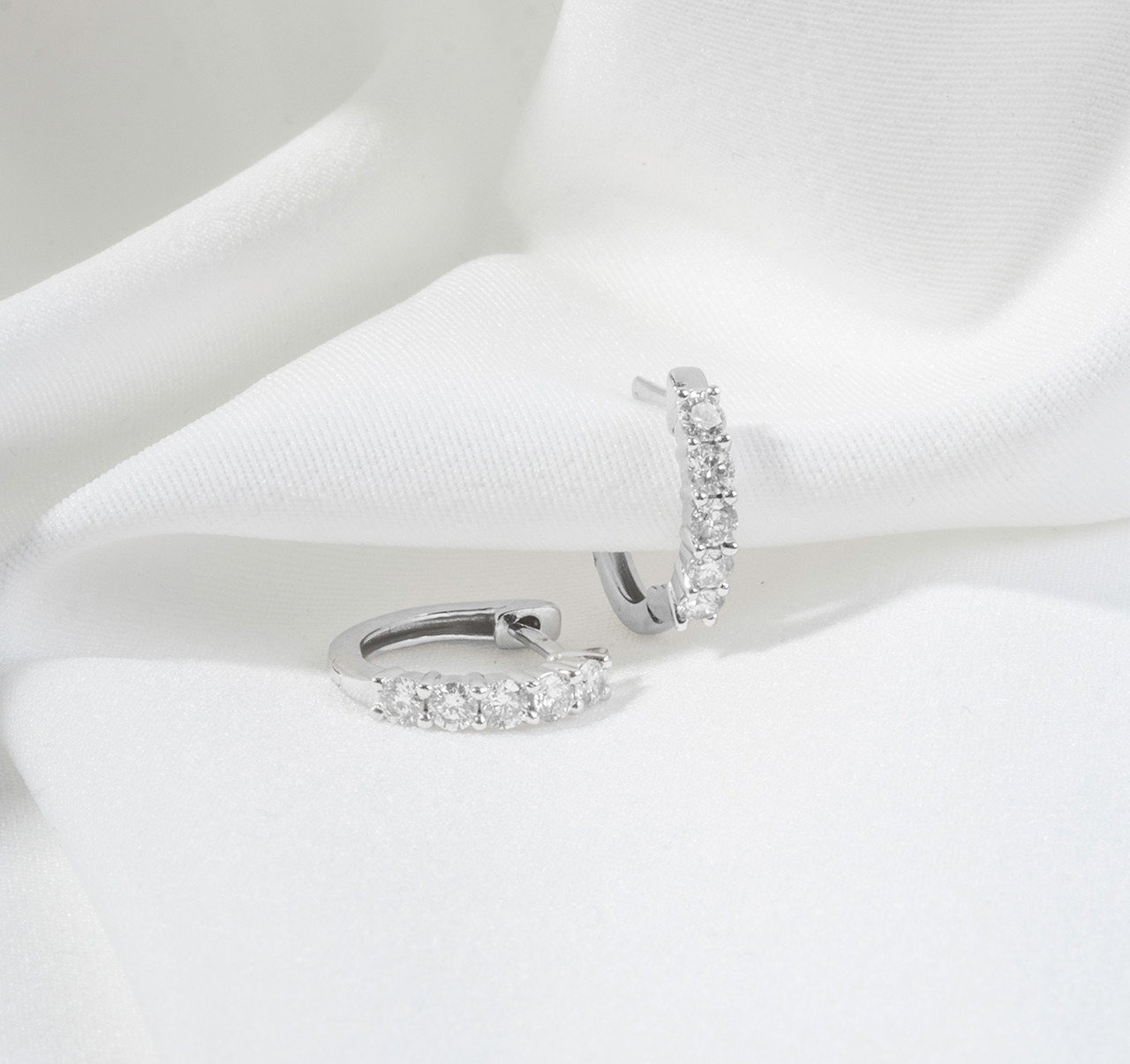 Diamond Hoop Huggie Earrings (0.50tw)