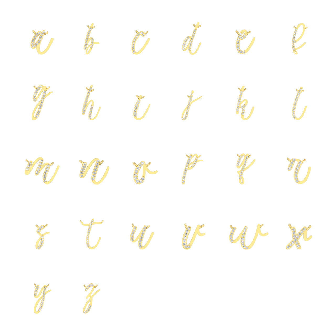 Diamond Initial Script Necklace by Adorette