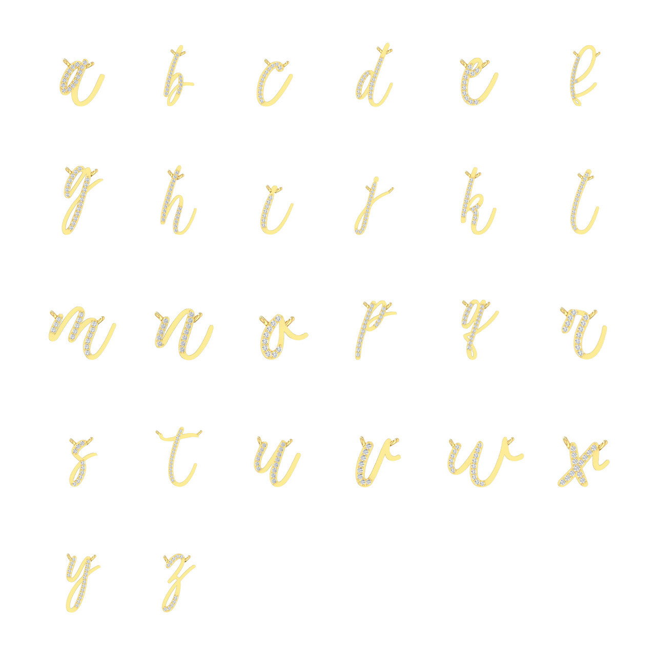 Diamond Initial Script Necklace by Adorette