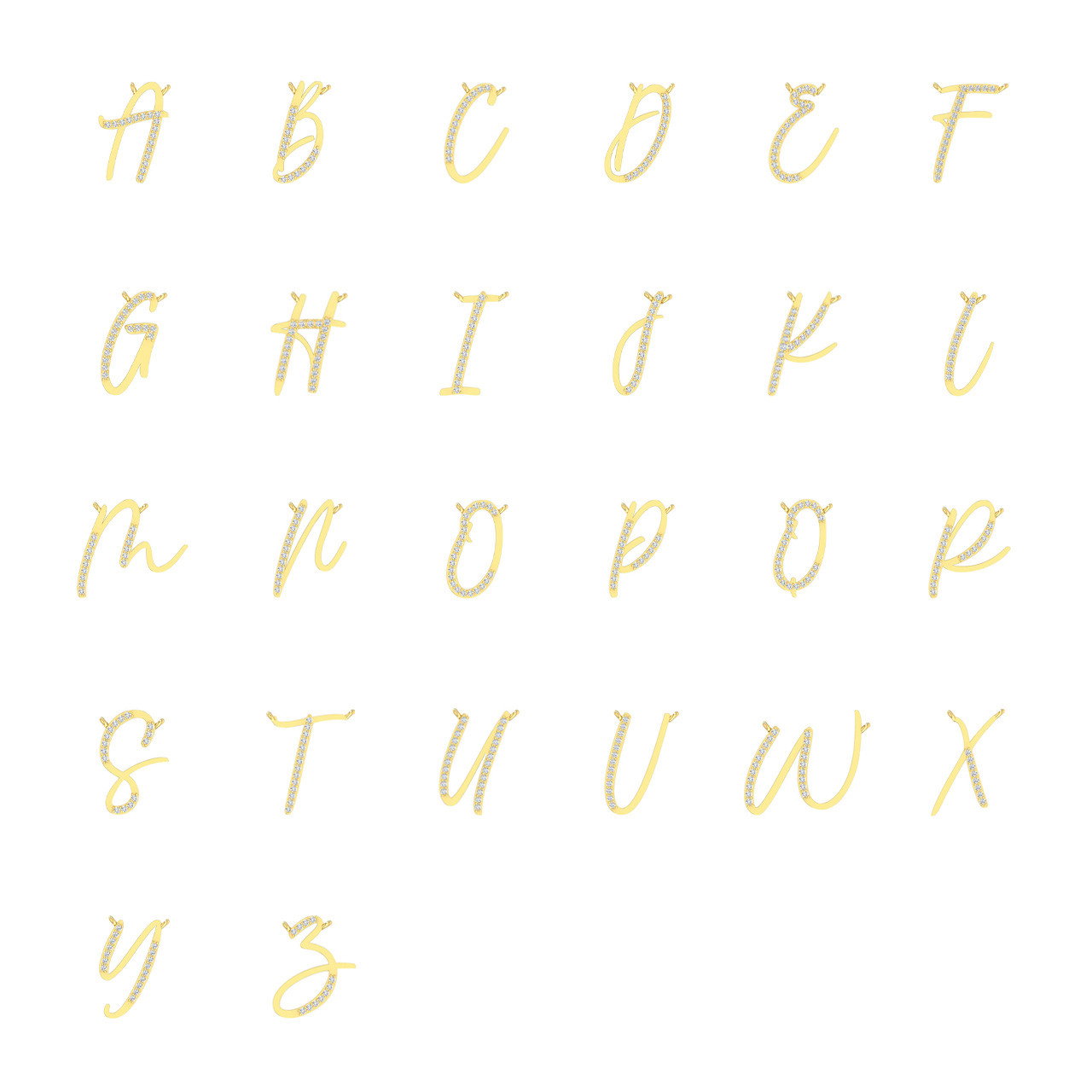 Diamond Initial Script Necklace by Adorette