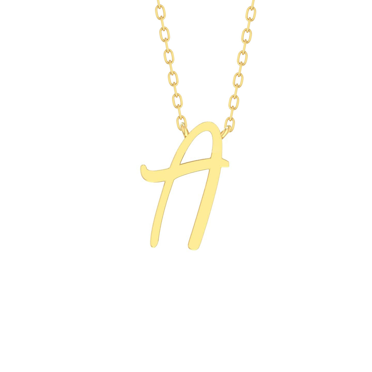 Gold Initial Script Necklace by Adorette