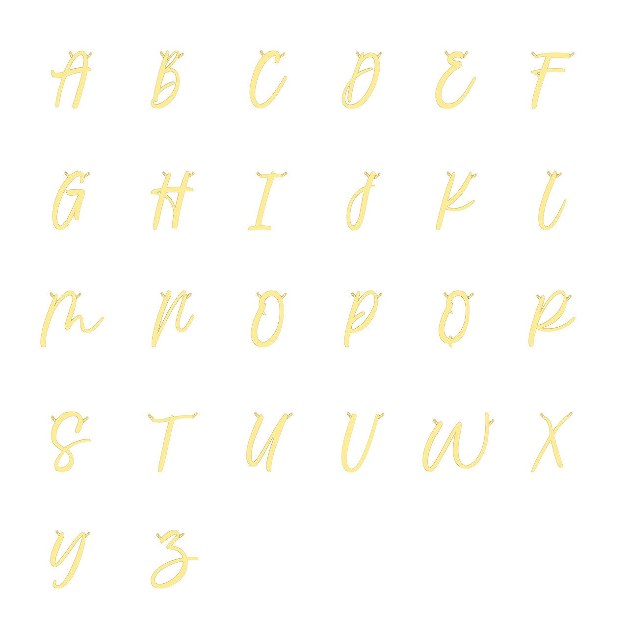 Gold Initial Script Necklace by Adorette