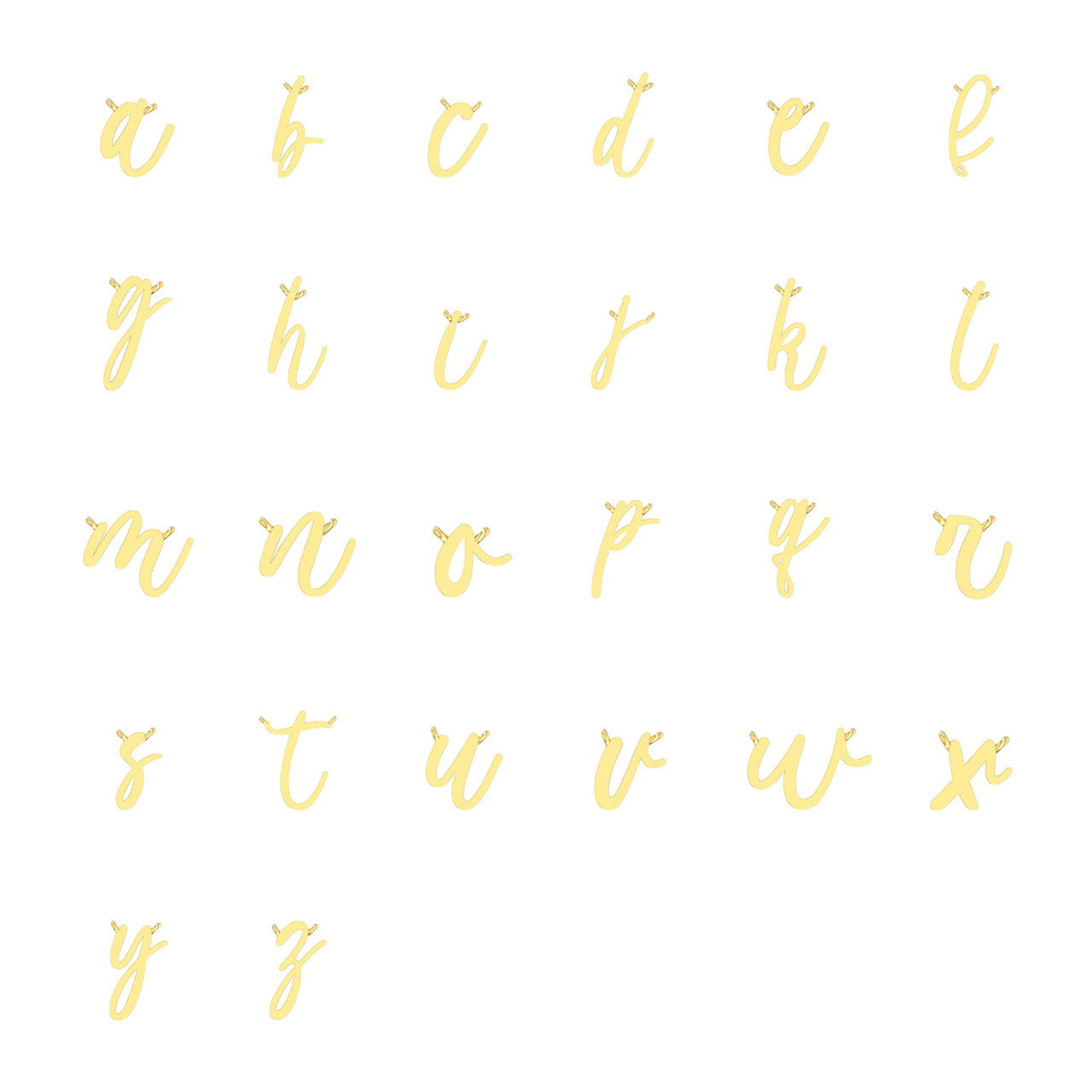 Gold Initial Script Necklace by Adorette
