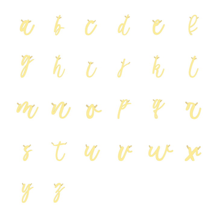 Gold Initial Script Necklace by Adorette In Yellow Gold 14K